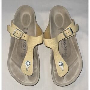 Birkenstock Gizeh Womens EU Size 39 US 8-8.5 Thong Sandals Natural Leather Beige
